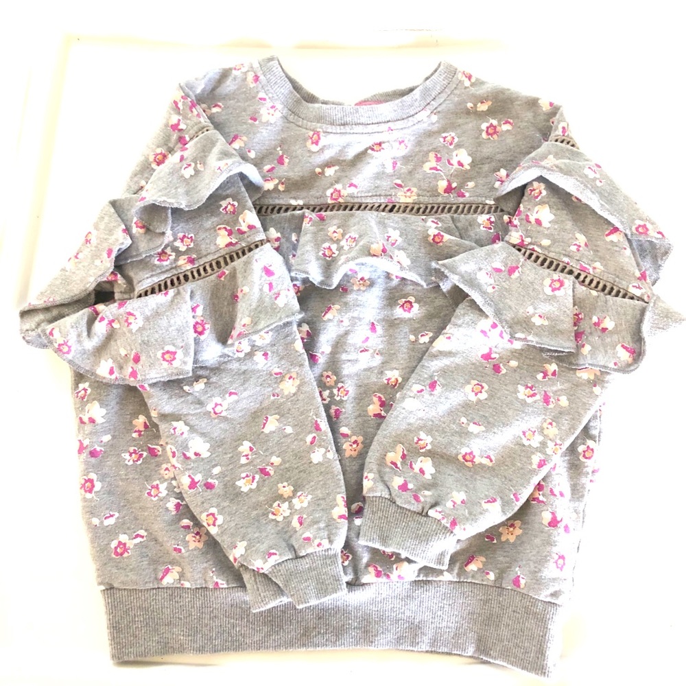Peek Girls Floral Ruffle Sweatshirt